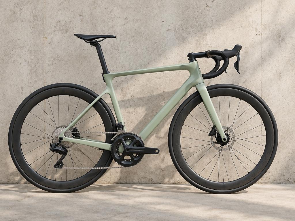 Bicicleta de carretera de color verde